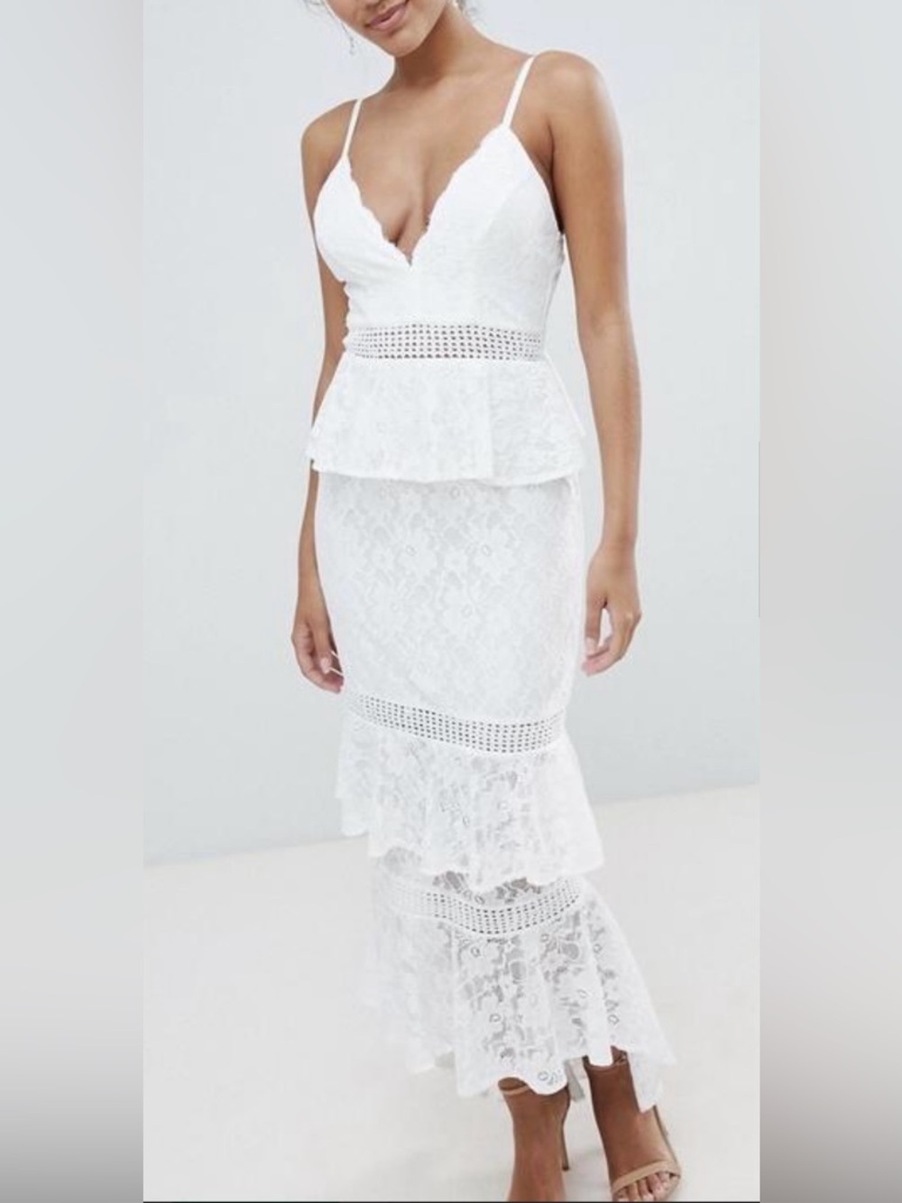 Love Triangle Tiered Ruffle Lace Maxi Dress - Picture 2 of 15